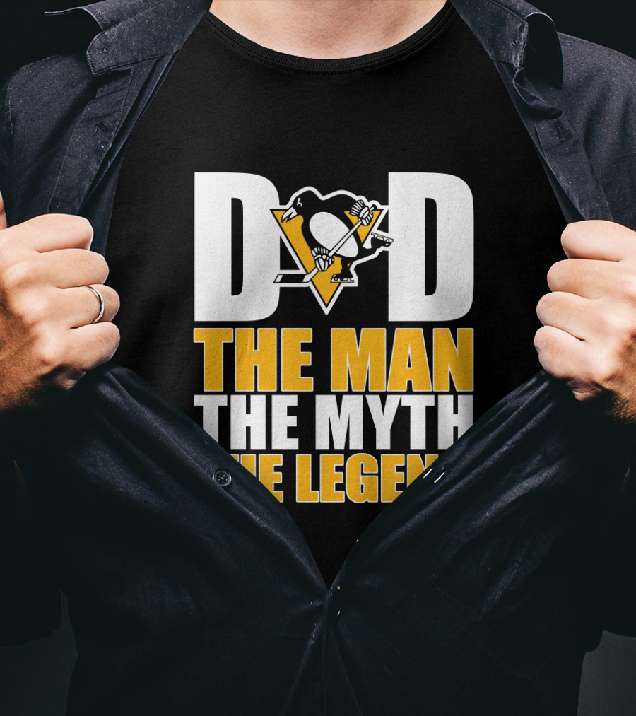 Pittsburgh Penguins Dad The Man The Myth The Legend Nhl Hockey T-Shirt