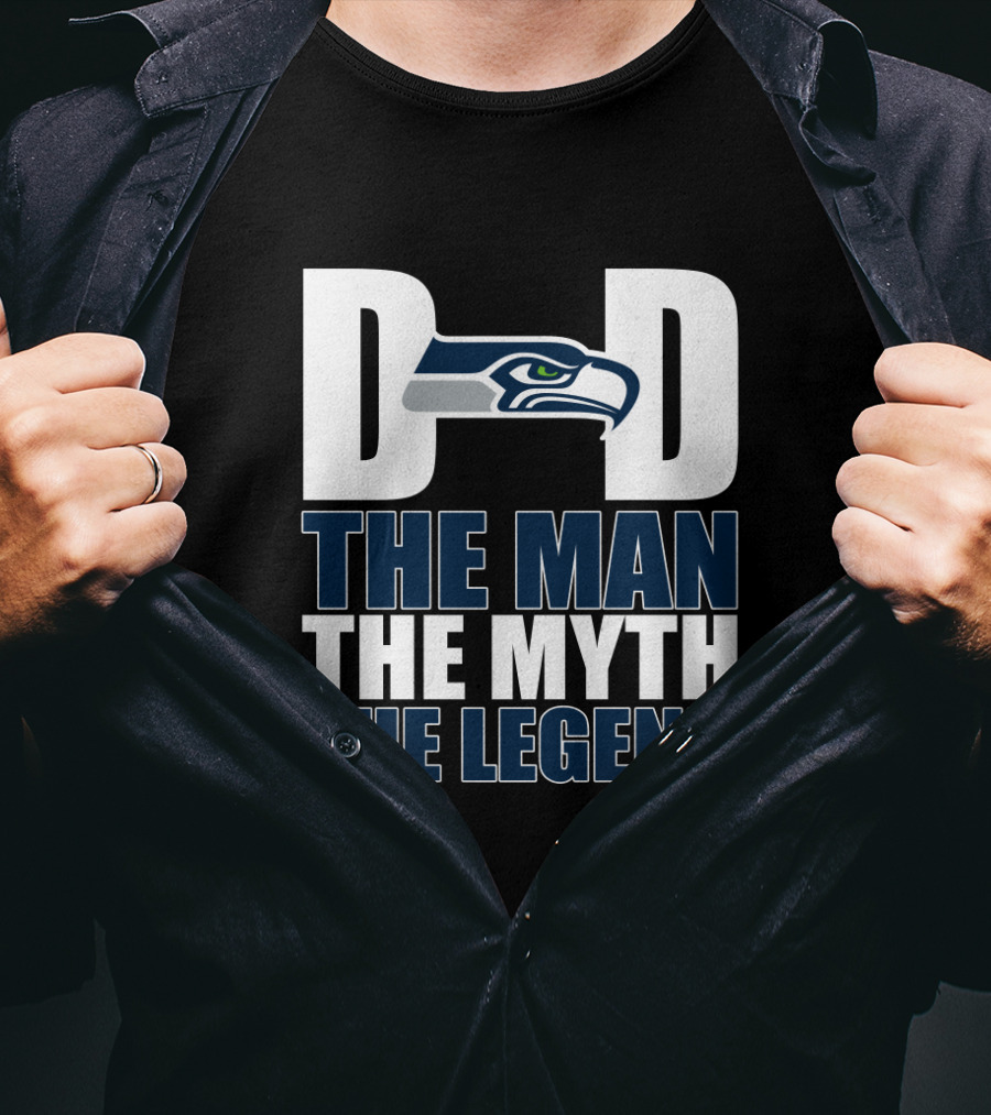 Seattle Seahawks Dad The Man The Myth The Legend Father's Day T-Shirt