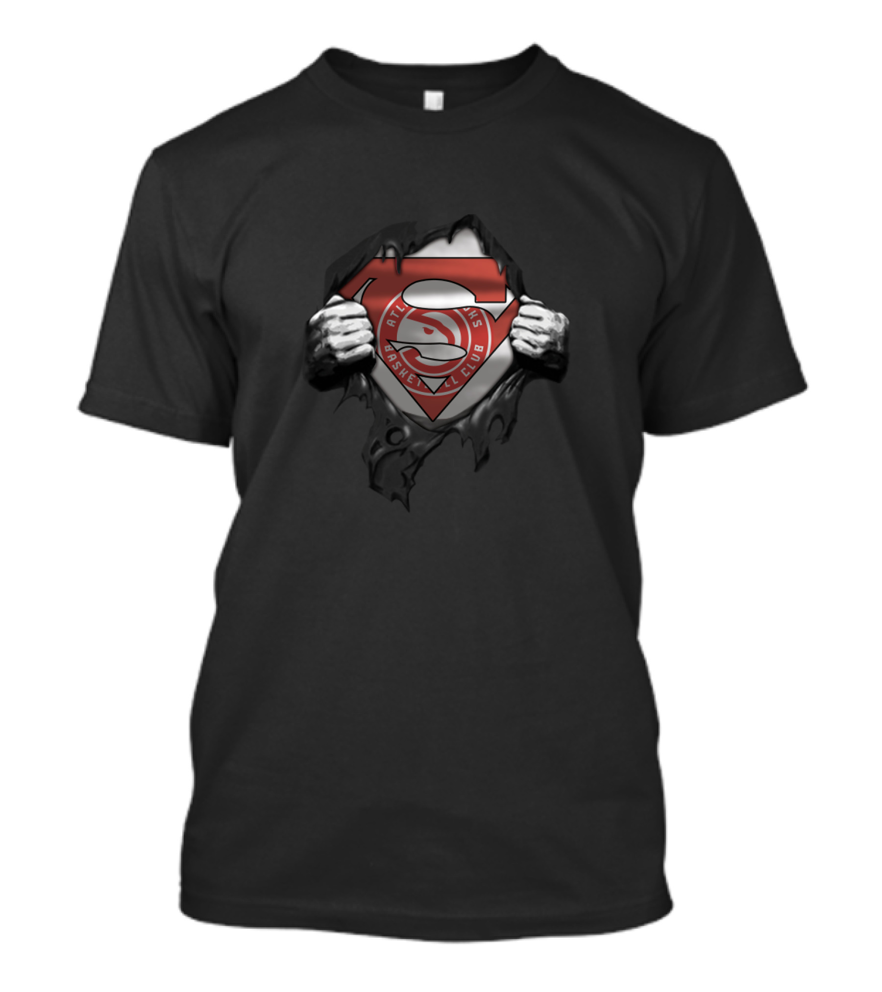 Atlanta Hawks Basketball Club Superman Logo Fan Crossover T-Shirt