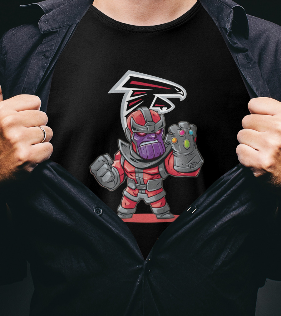 Thanos Atlanta Falcons Fans Marvel Football Crossover T-Shirt