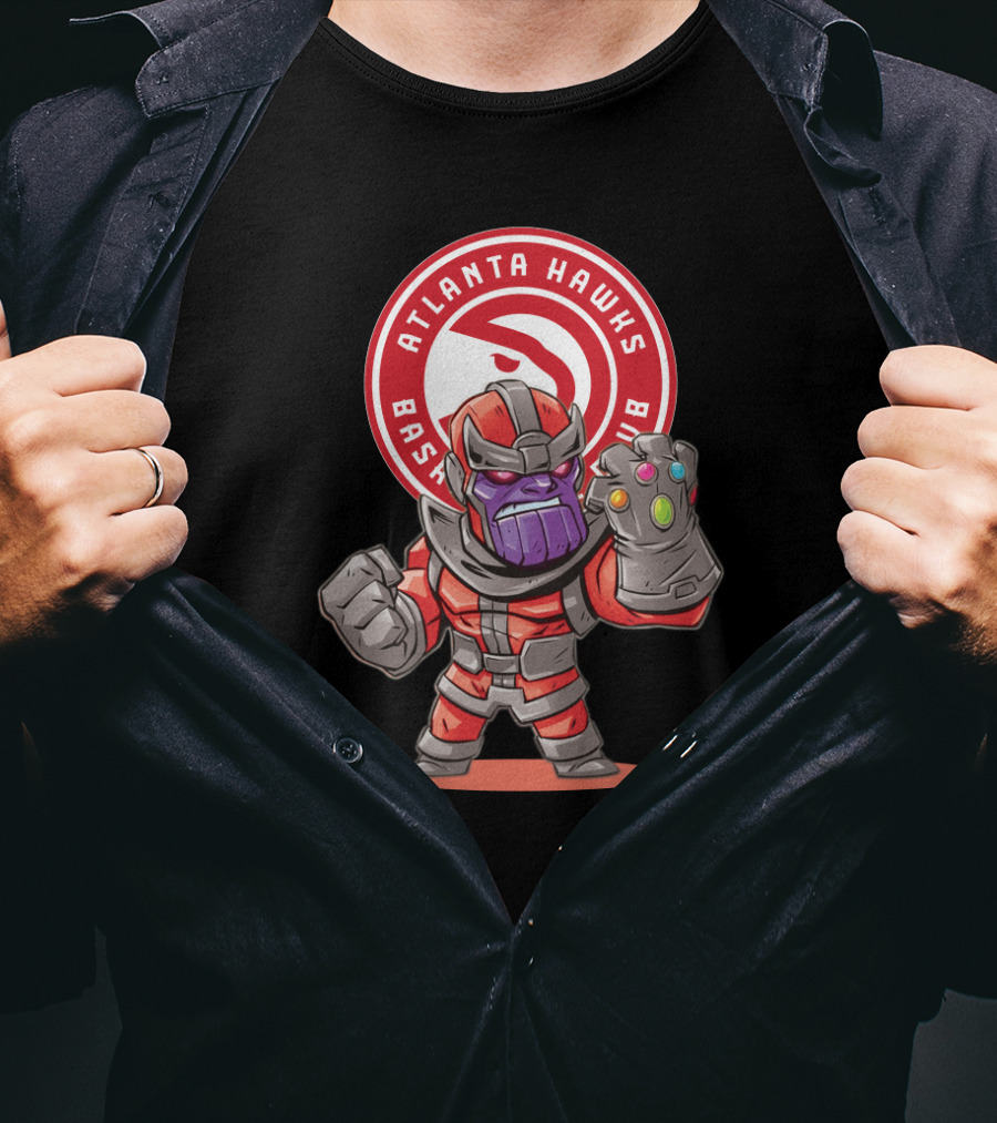 Atlanta Hawks Fans Thanos Basketball Crossover T-Shirt