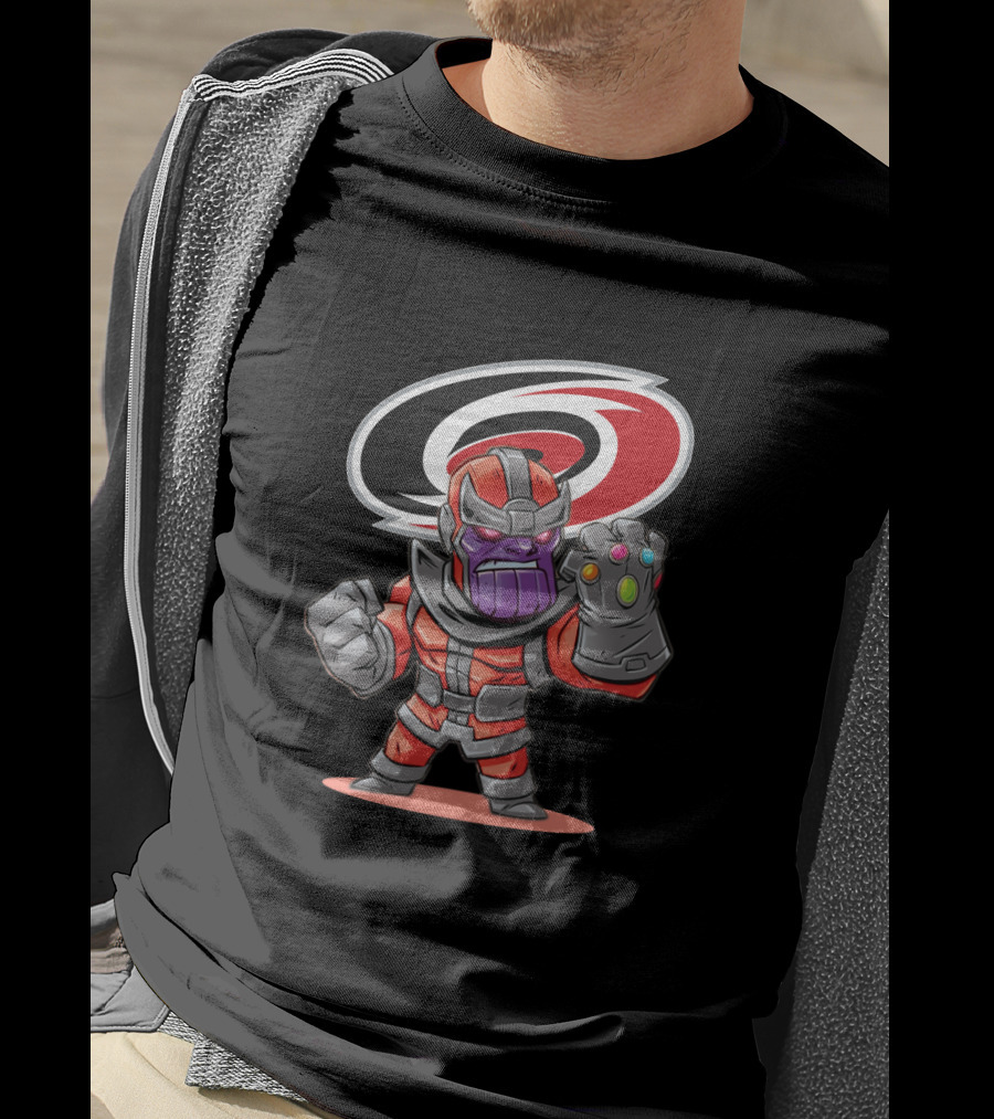 Thanos Hurricanes Mashup With Infinity Gauntlet And Carolina T-Shirt