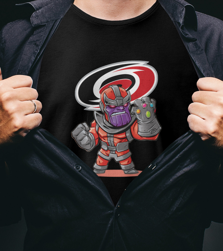 Thanos Hurricanes Mashup With Infinity Gauntlet And Carolina T-Shirt
