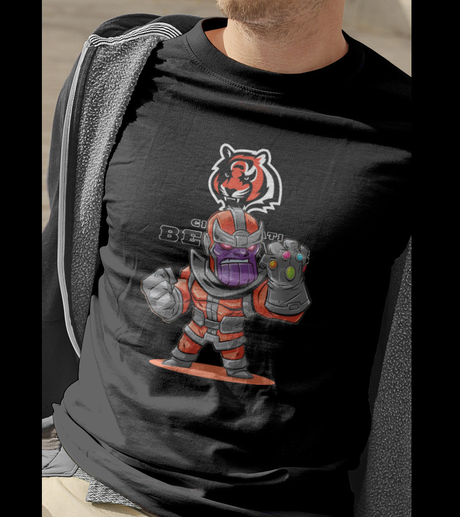 Cincinnati Bengals Thanos Fan Crossover With Gauntlet And Team T-Shirt