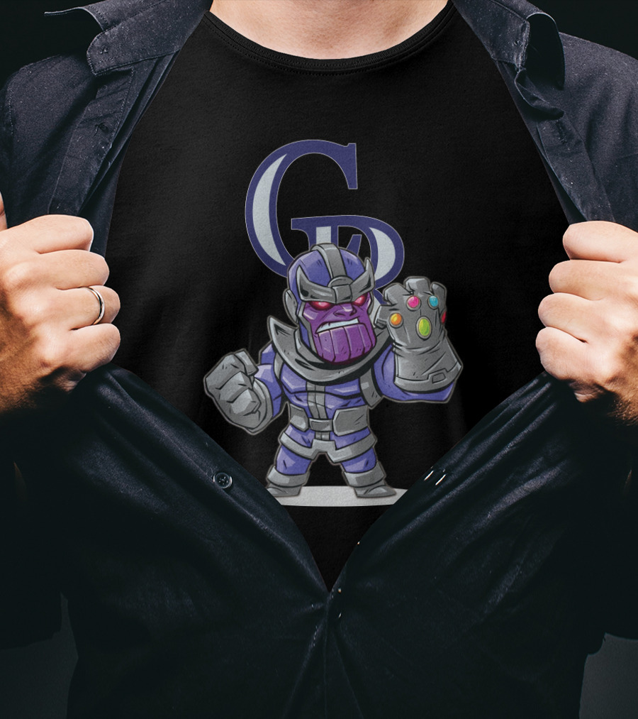 Thanos Colorado Rockies Crossover With Infinity Gauntlet And Rockies T-Shirt