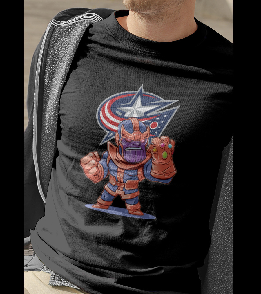 Columbus Blue Jackets Fans Meet Thanos Crossover T-Shirt