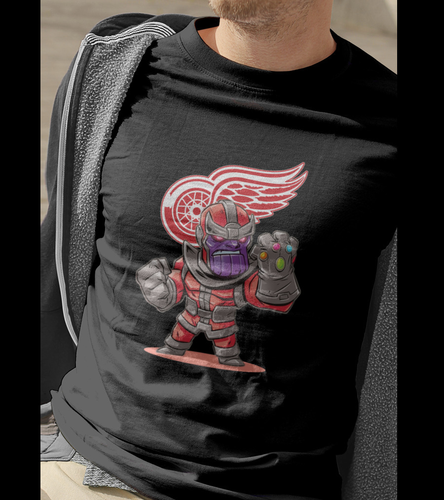 Thanos Detroit Red Wings Mashup Marvel NHL Crossover Fans T-Shirt