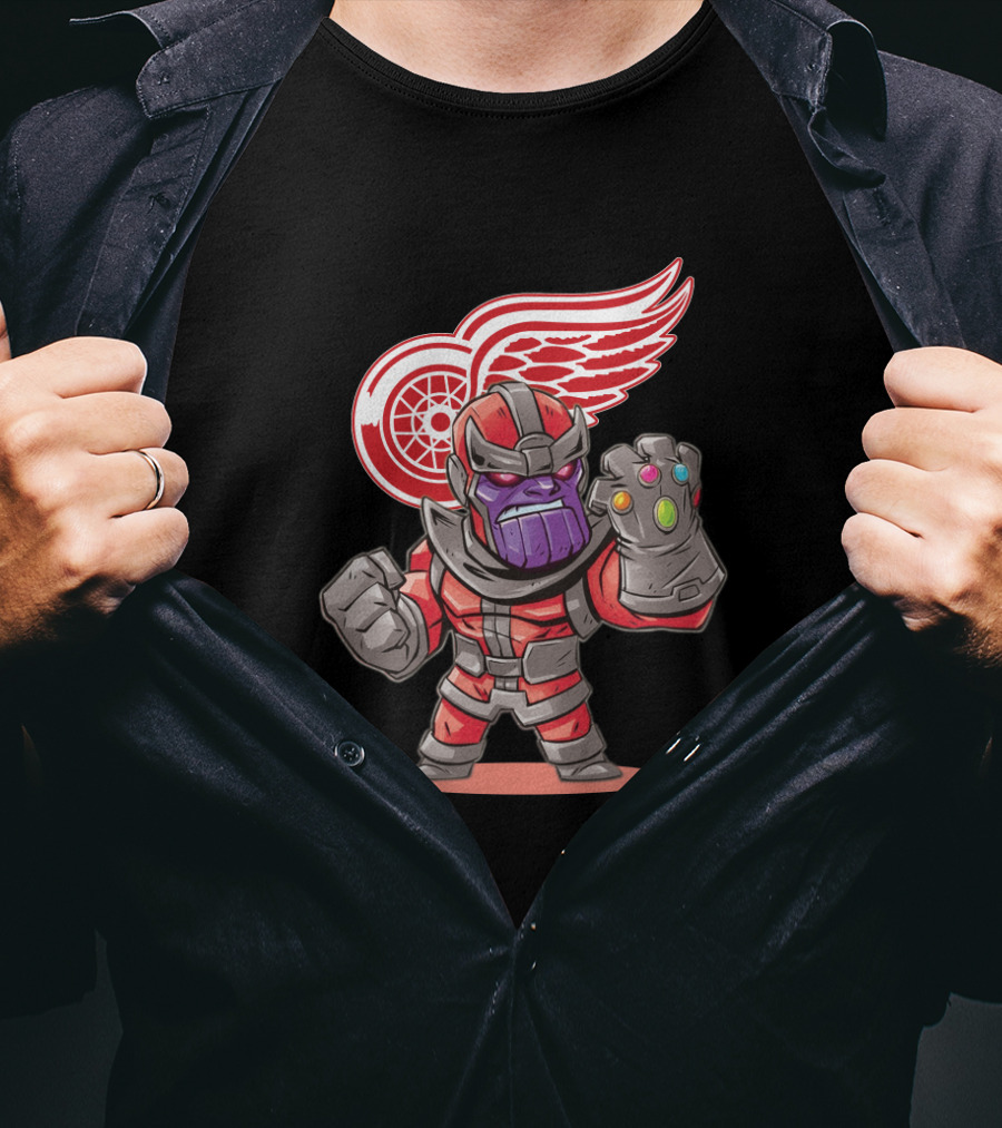 Thanos Detroit Red Wings Mashup Marvel NHL Crossover Fans T-Shirt