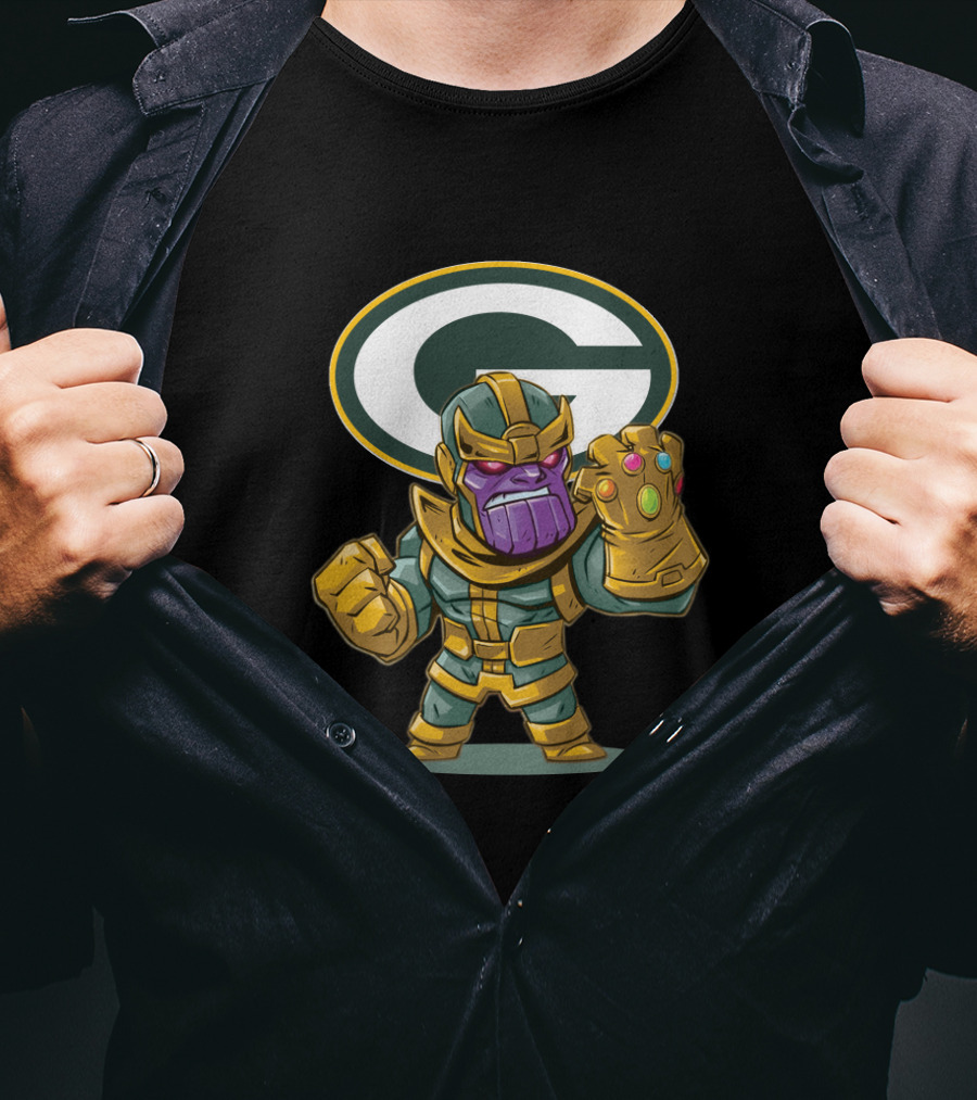 Thanos Meets Green Bay Packers Fans With Gauntlet Power T-Shirt