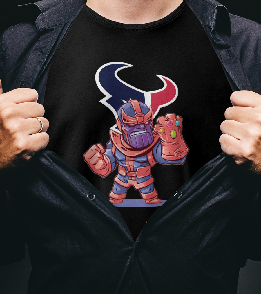 Thanos Infinity Gauntlet Houston Texans Fans Cartoon T-Shirt