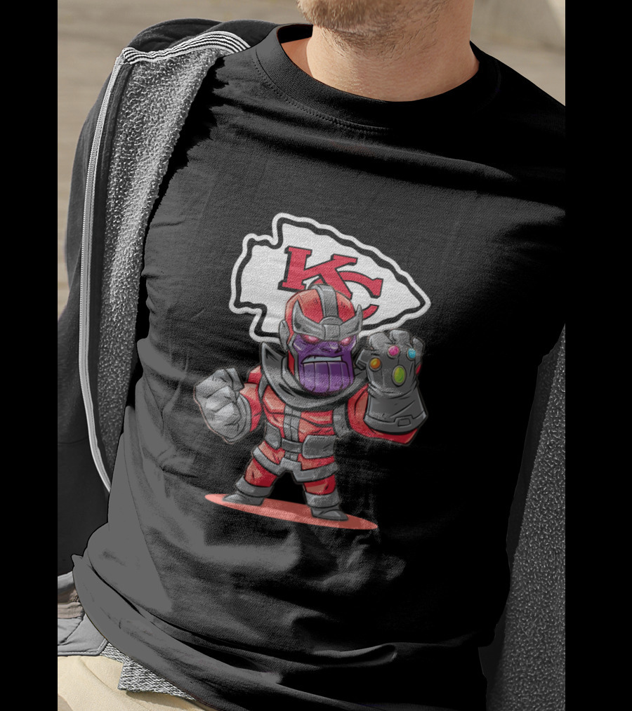 Kc Thanos With Infinity Gauntlet Chiefs Fan T-Shirt