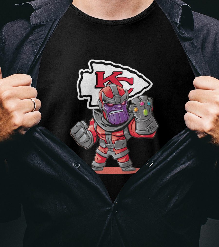 Kc Thanos With Infinity Gauntlet Chiefs Fan T-Shirt