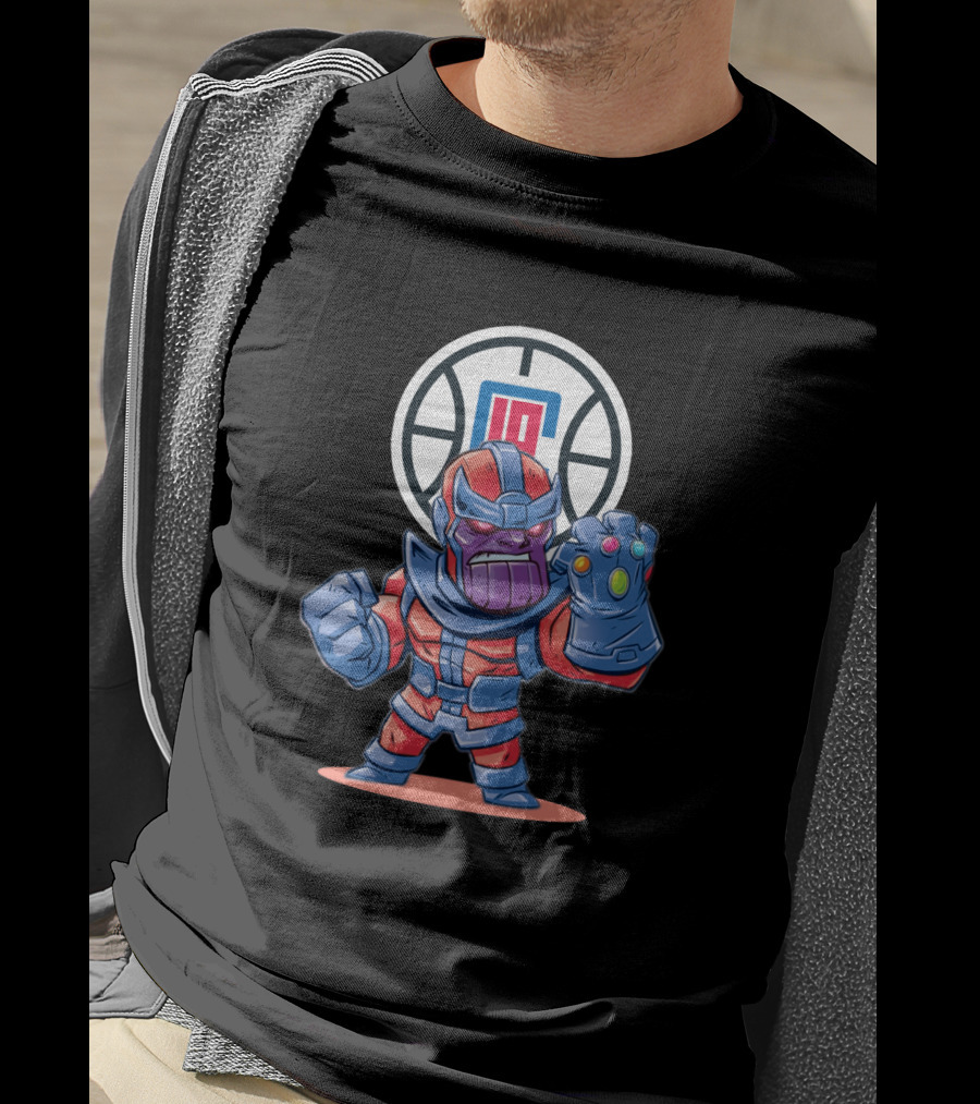 Thanos La Clippers Fans Battle Stance Infinity Gauntlet T-Shirt