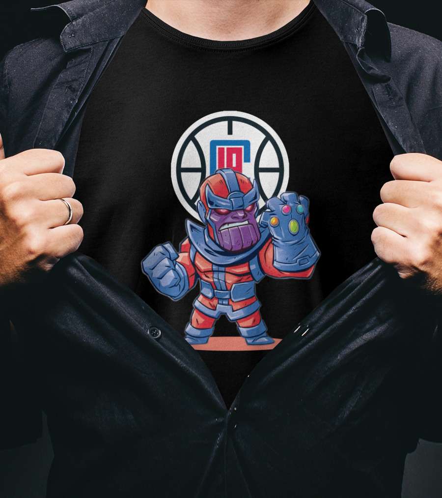 Thanos La Clippers Fans Battle Stance Infinity Gauntlet T-Shirt