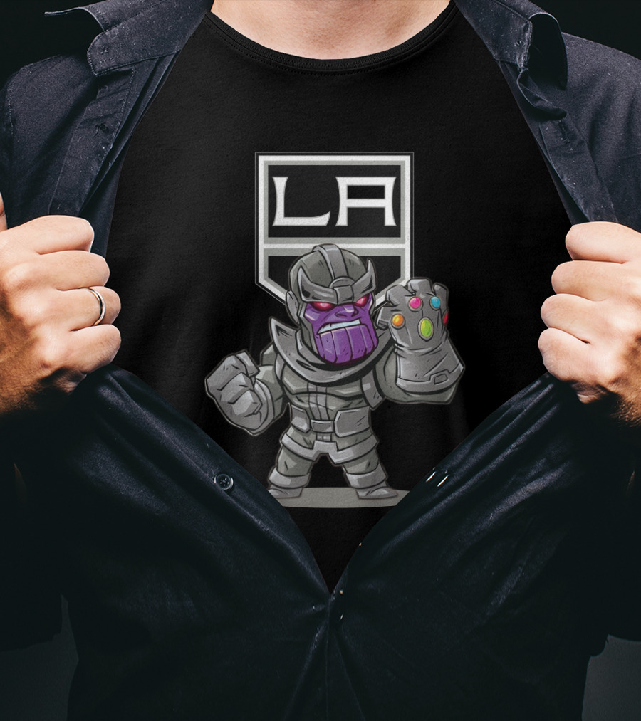 Thanos LA Kings Infinity Gauntlet Logo Crossover T-Shirt