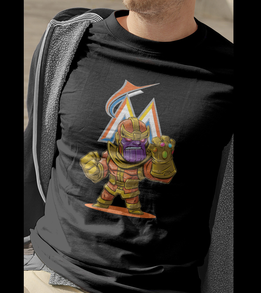 Thanos Miami Marlins Infinity Gauntlet Mashup T-Shirt