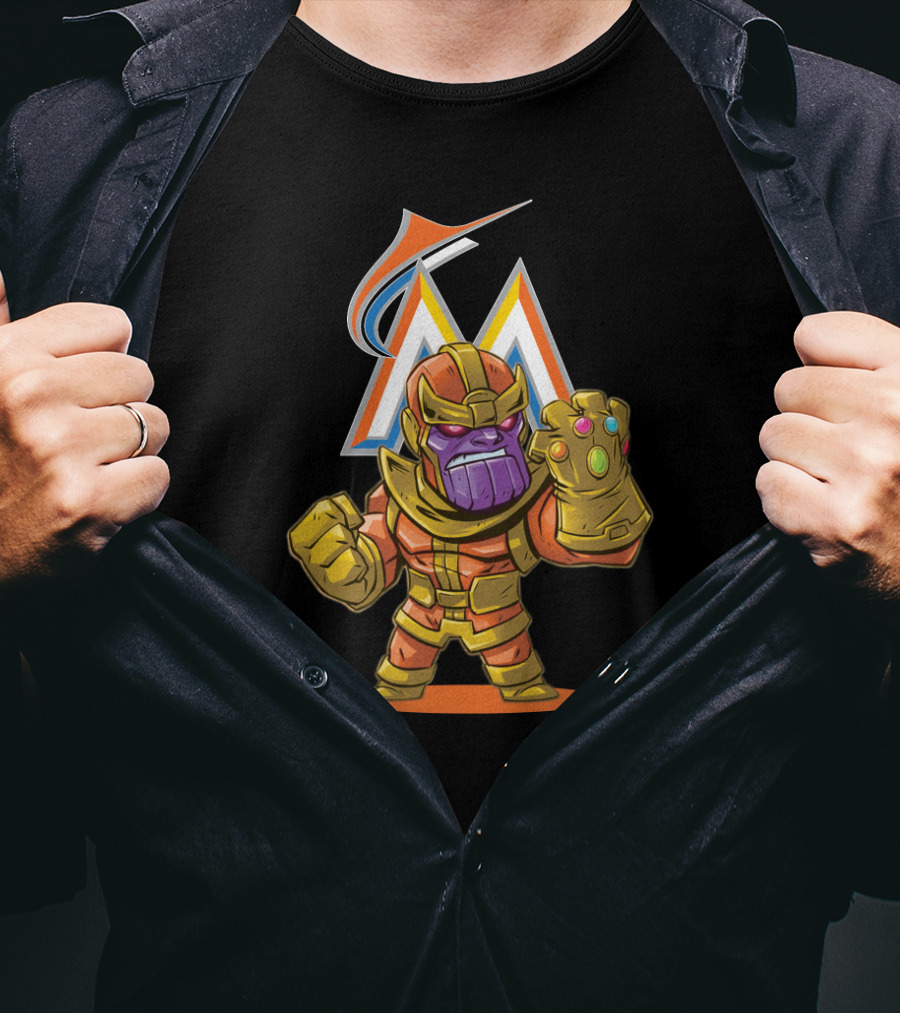 Thanos Miami Marlins Infinity Gauntlet Mashup T-Shirt