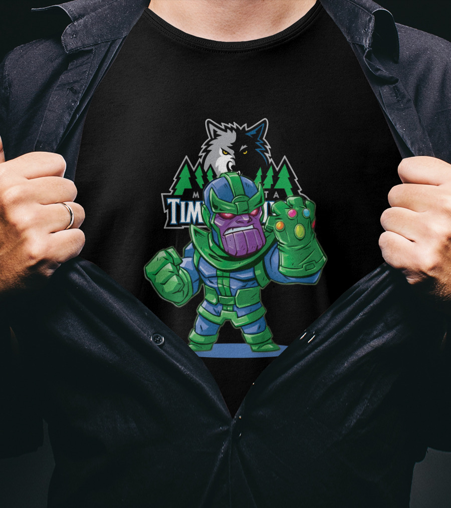 Thanos Crossover Minnesota Timberwolves Fans Avengers Comics Mashup T-Shirt
