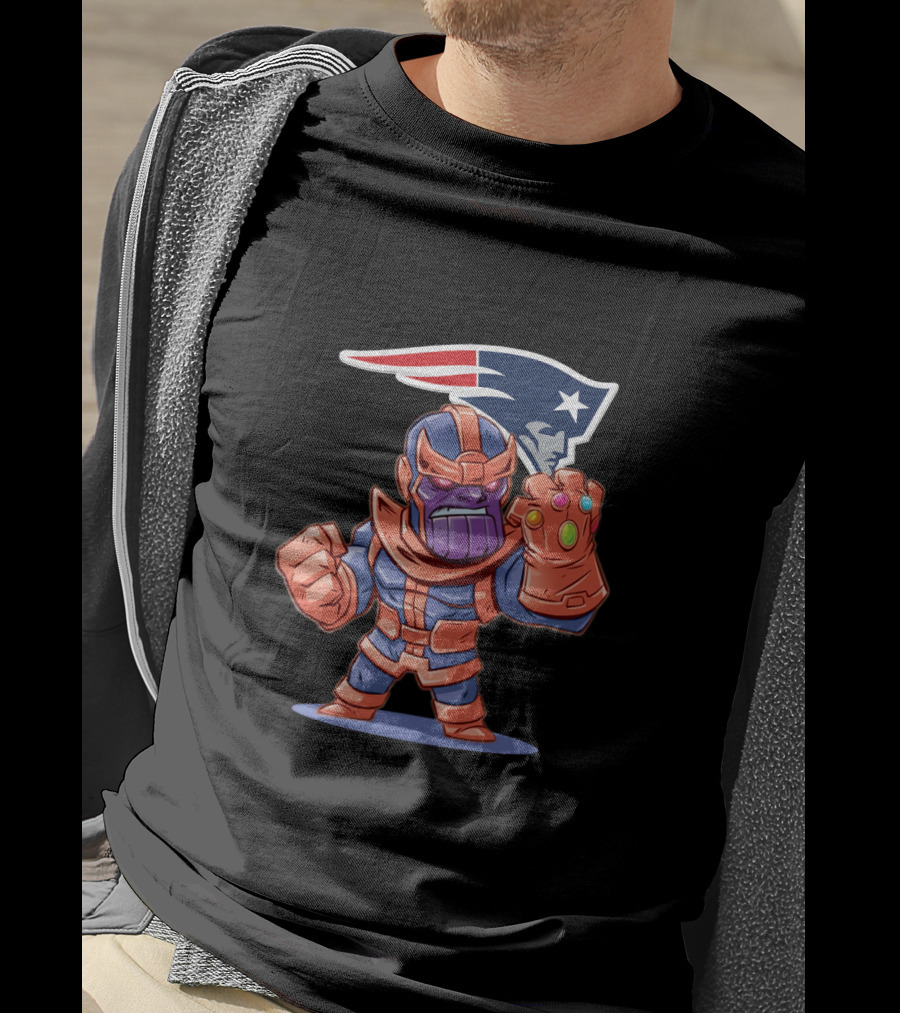 Thanos And New England Patriots Mashup Fan Crossover T-Shirt