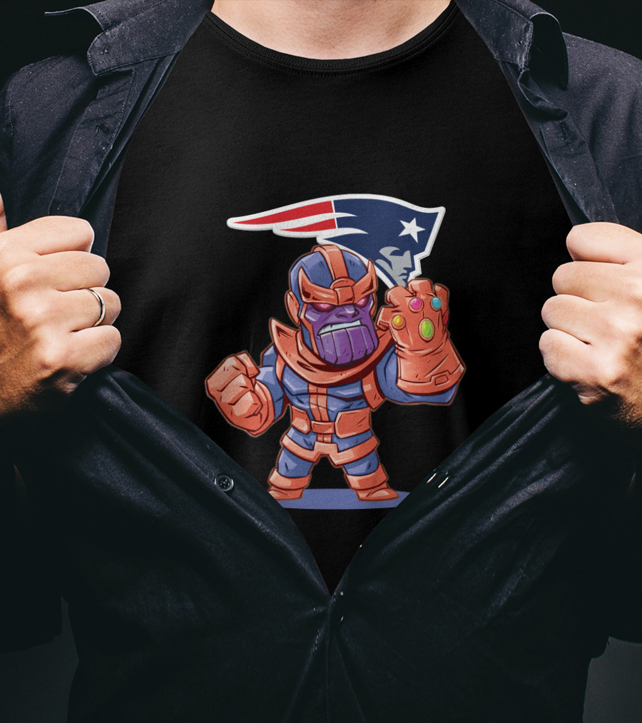 Thanos And New England Patriots Mashup Fan Crossover T-Shirt