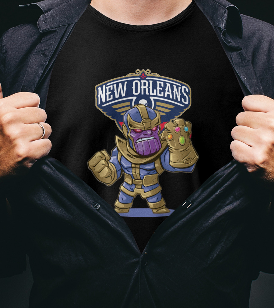 New Orleans Pelicans Thanos Infinity Gauntlet T-Shirt