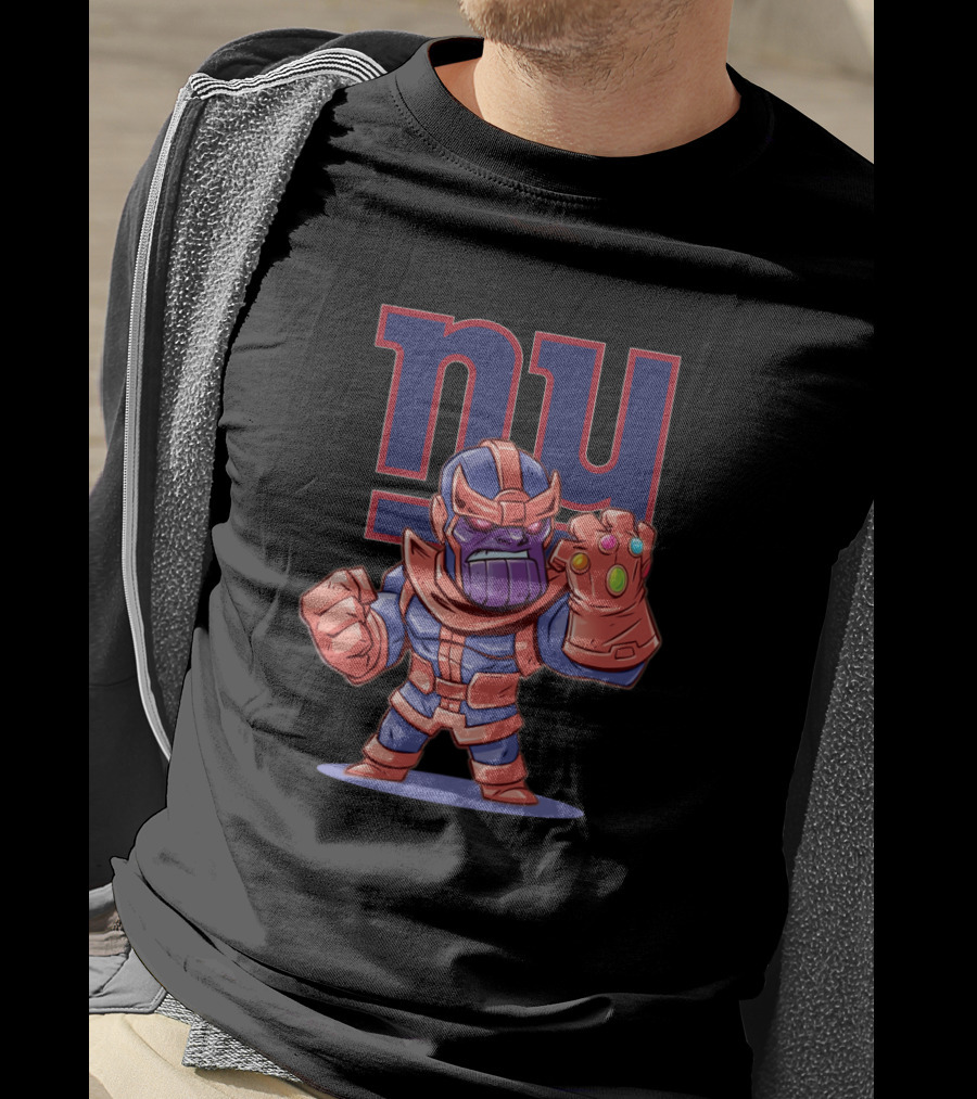 Thanos Meets New York Giants Fandom Epic Crossover T-Shirt