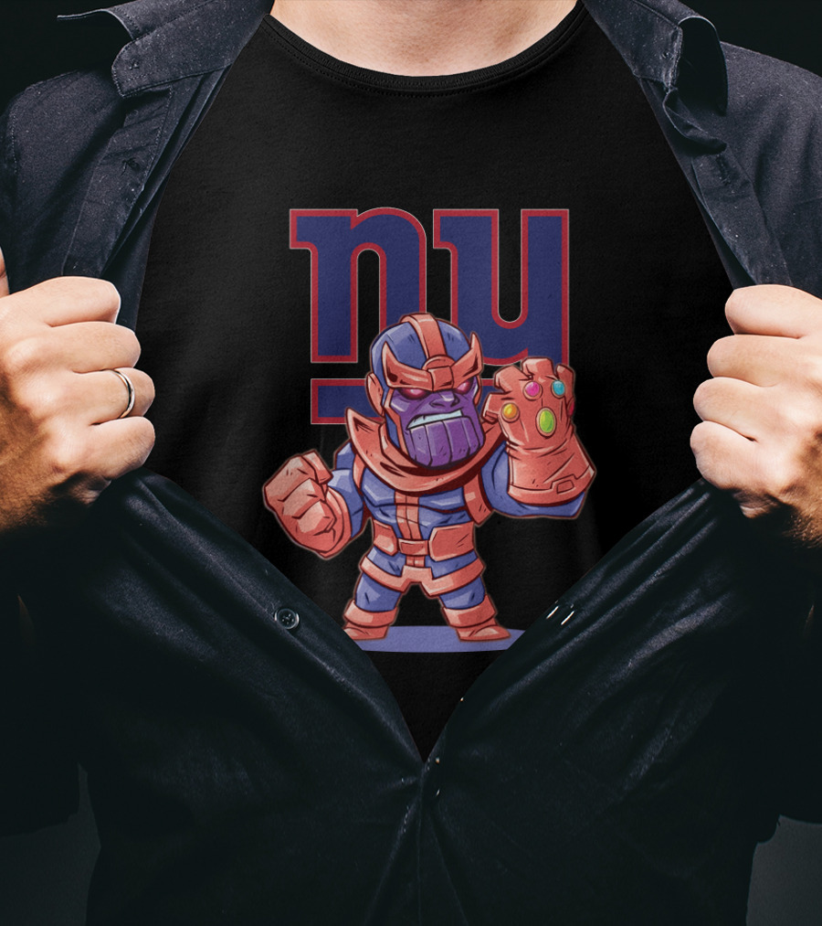 Thanos Meets New York Giants Fandom Epic Crossover T-Shirt