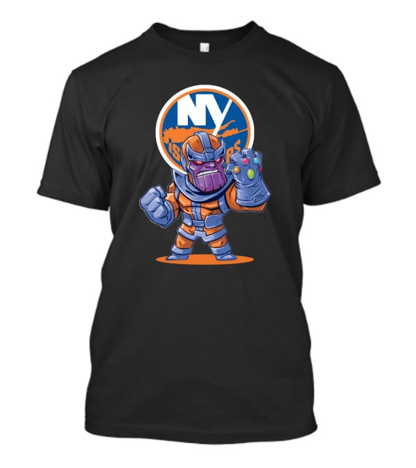 NY Islanders Thanos Fan Art With Infinity Gauntlet And Team T-Shirt