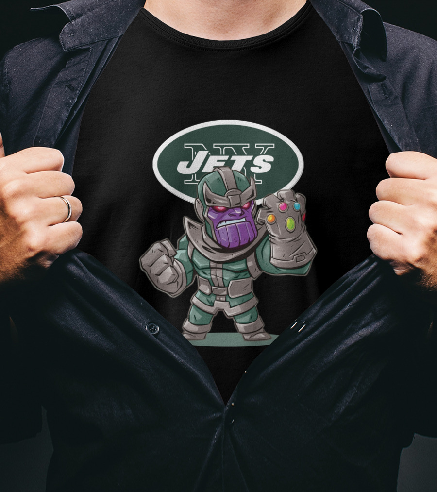 New York Jets Fans Thanos Infinity Gauntlet T-Shirt
