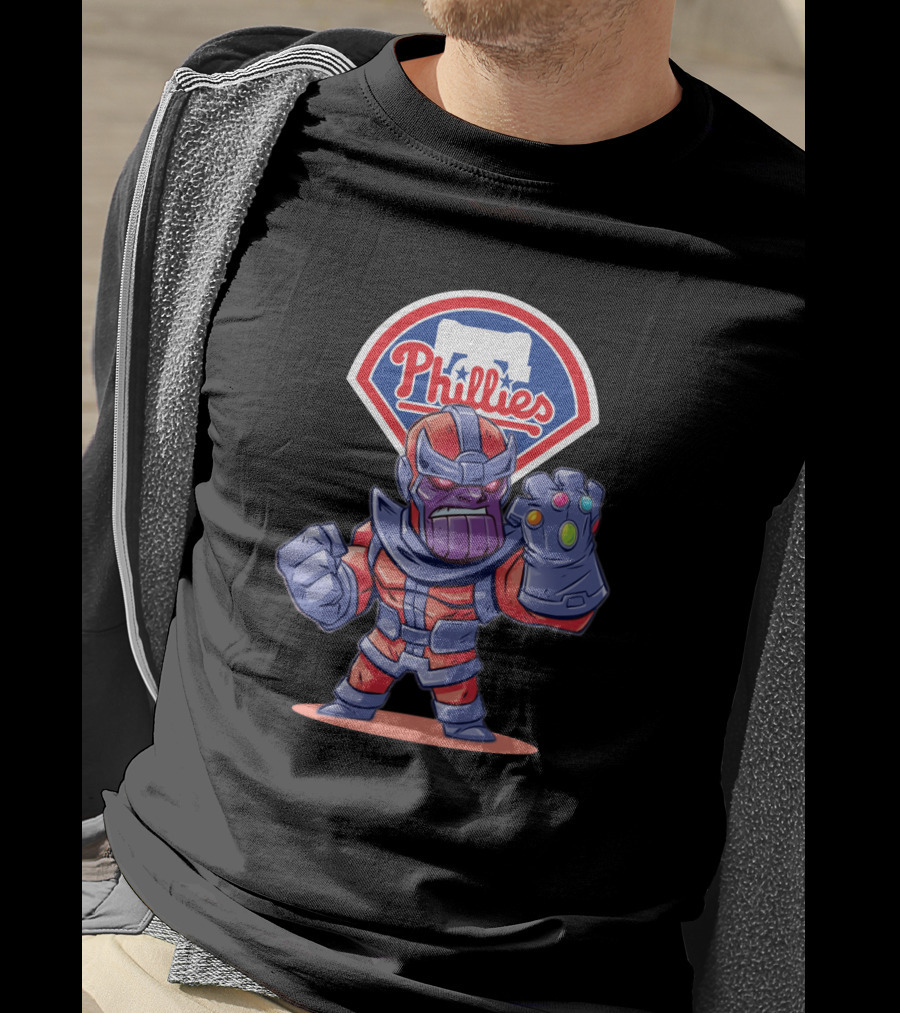 Thanos Dressed In Philadelphia Phillies Colors With MLB T-Shirt