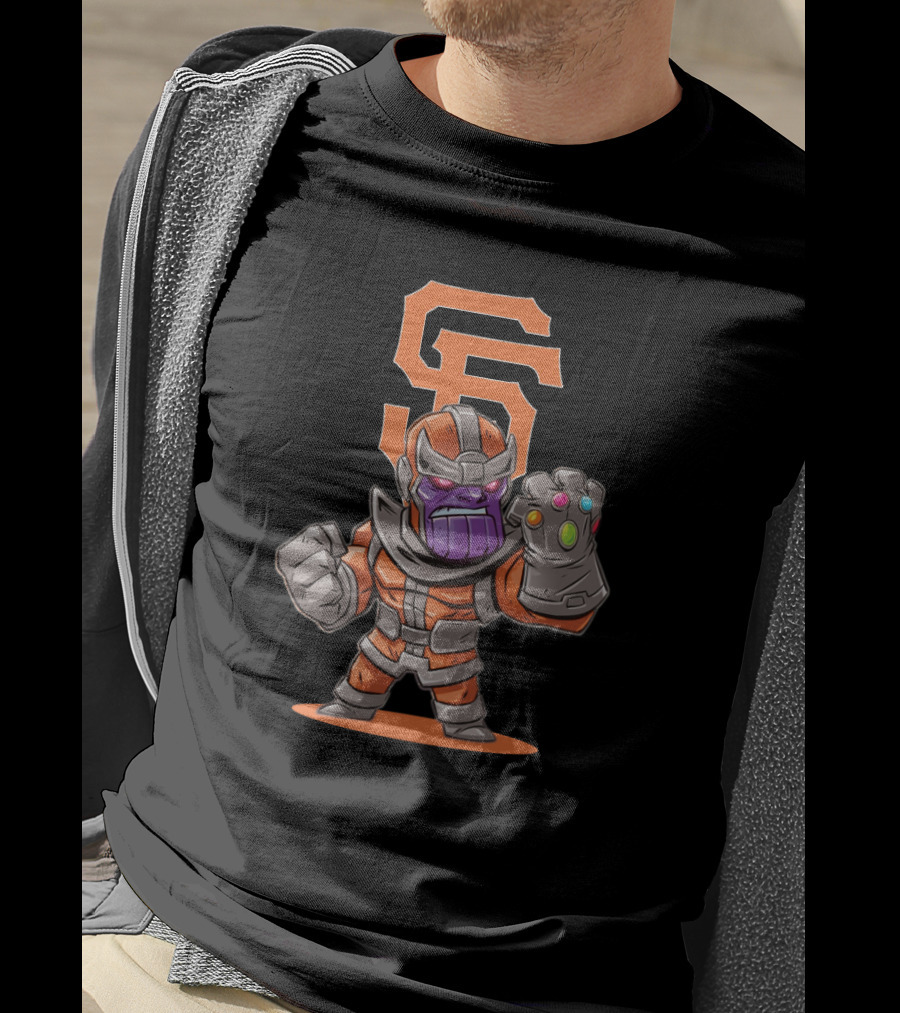 San Francisco Giants Thanos Mashup Fan Art With Infinity Gauntlet T-Shirt