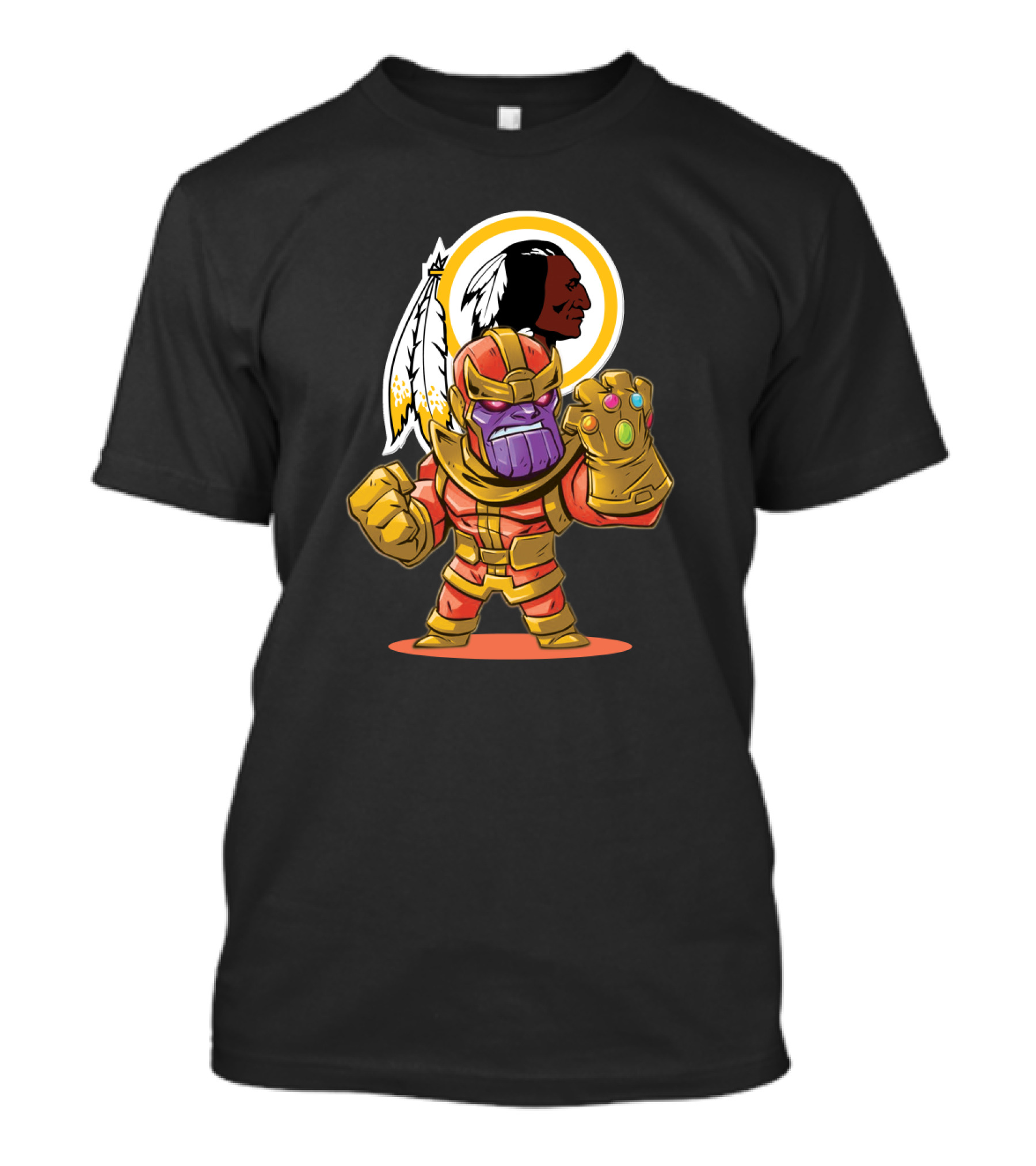 Thanos In Washington Redskins Colors With Infinity Gauntlet T-Shirt