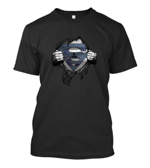 Vancouver Canucks Superman Logo Mashup For Fans T-Shirt