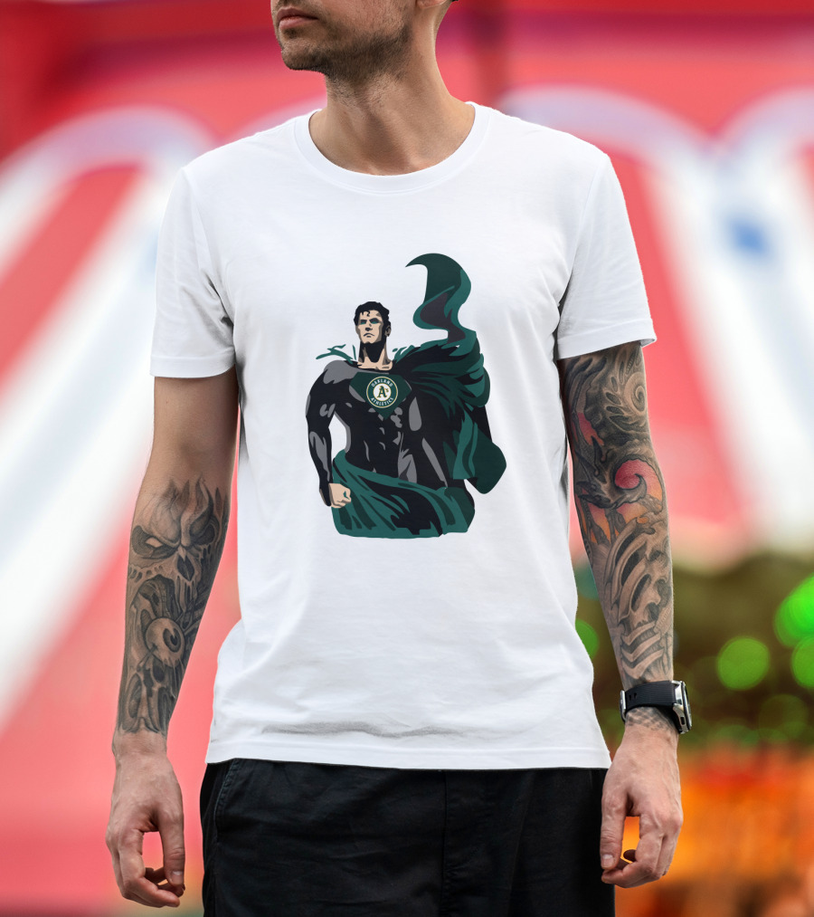 Oakland Athletics Superhero Emblem Combination T-Shirt