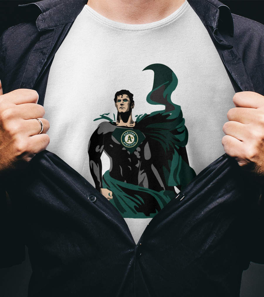 Oakland Athletics Superhero Emblem Combination T-Shirt