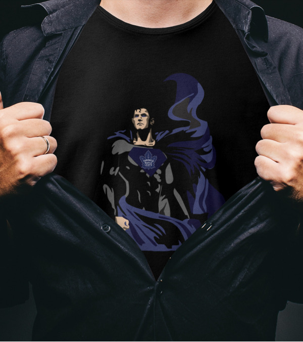 Toronto Maple Leafs Hockey Superman Crossover Emblem T-Shirt