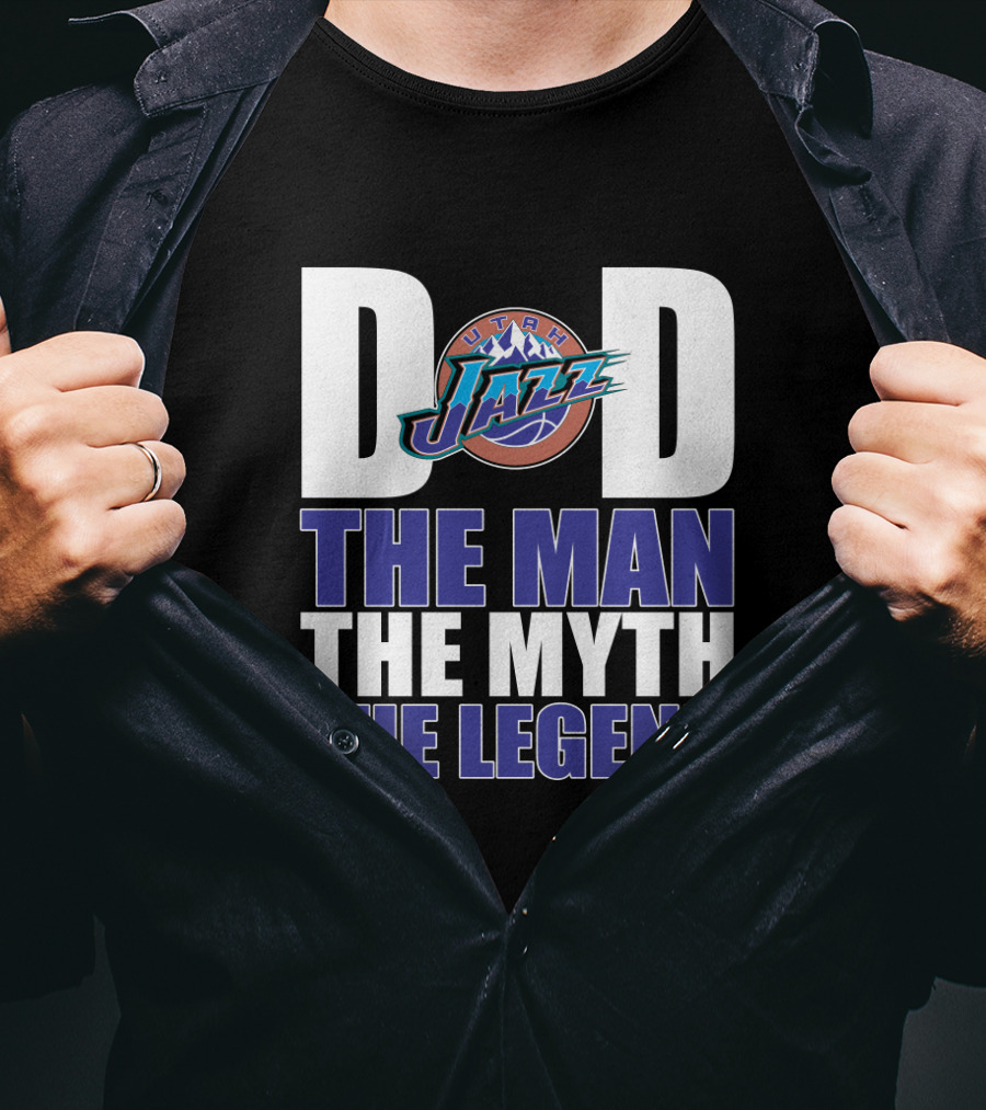 Utah Jazz Dad The Man The Myth The Legend Father's Day T-Shirt