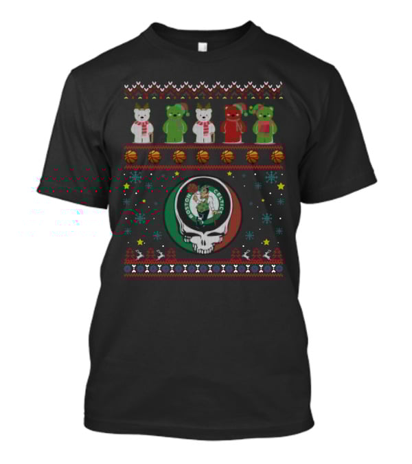Boston Celtics Grateful Dead Bears Christmas T-Shirt