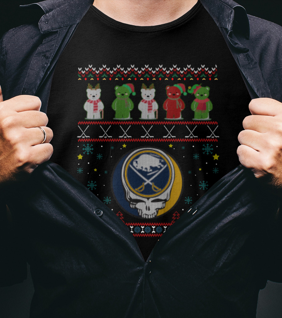 Buffalo Sabres Bears Grateful Dead Hockey Ugly T-Shirt