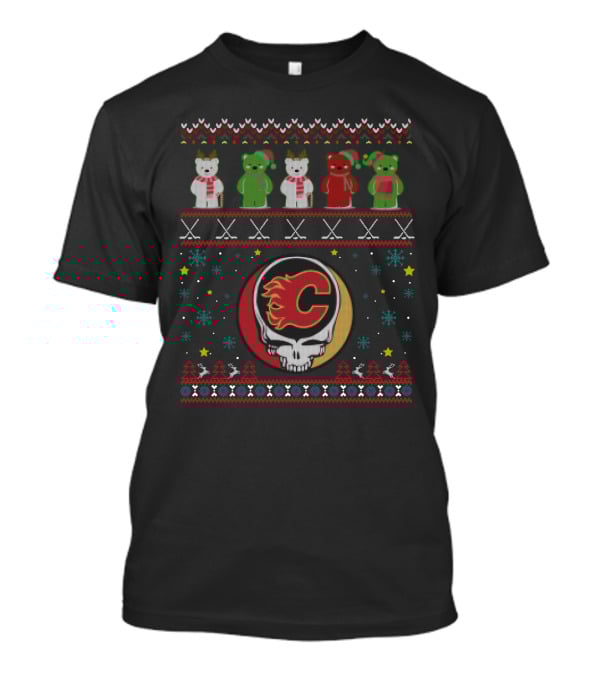 Calgary Flames Grateful Dead Bears Christmas T-Shirt