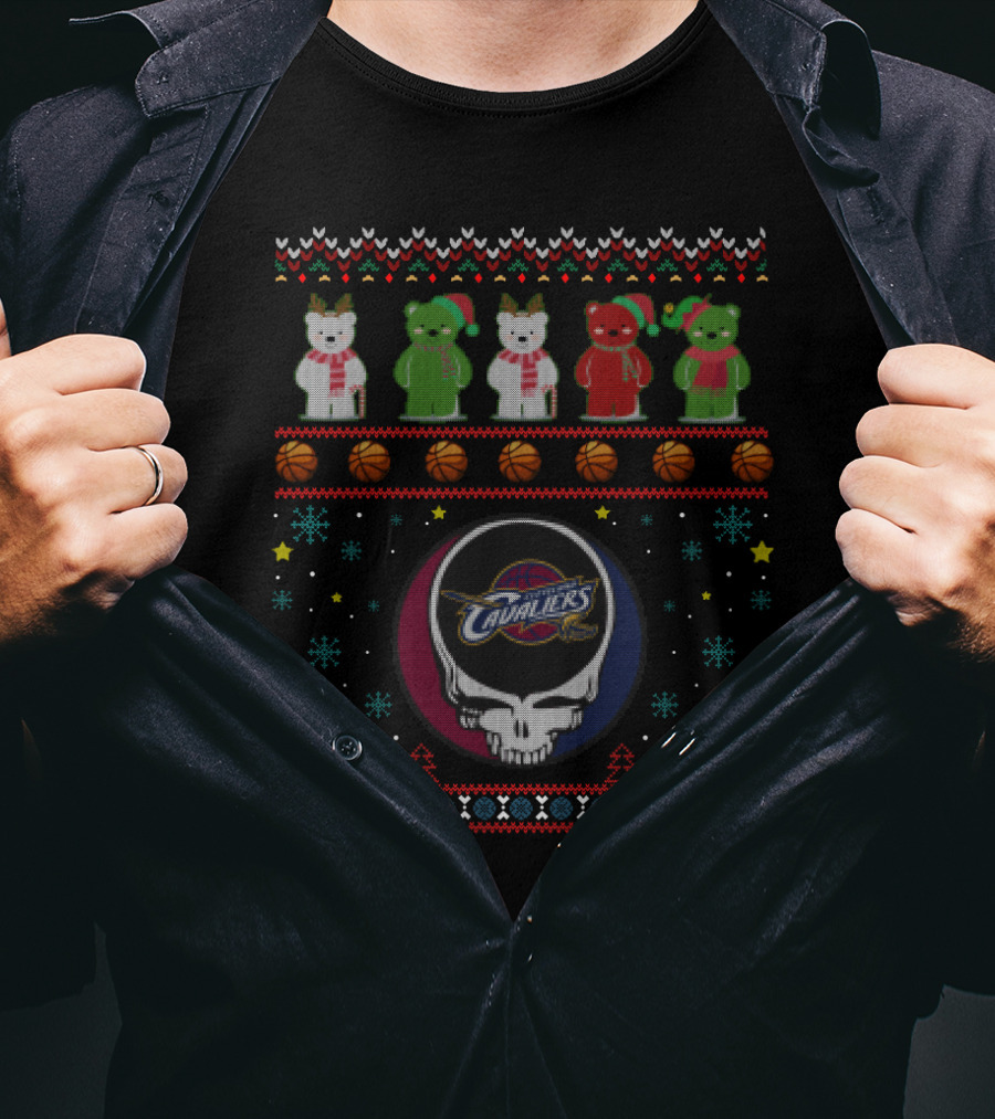 Cleveland Cavaliers Grateful Dead Bears Christmas T-Shirt