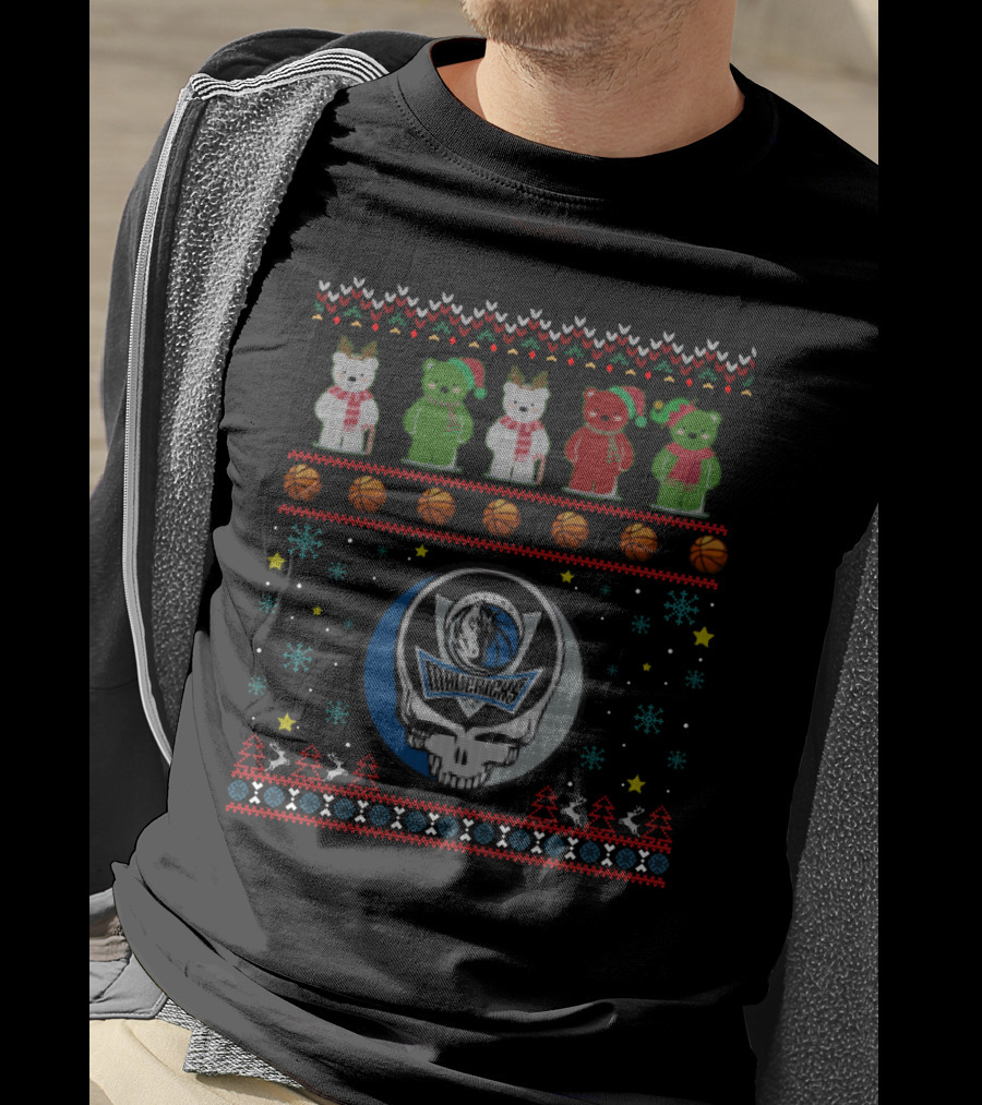 Dallas Mavericks Grateful Dead Bears Christmas T-Shirt
