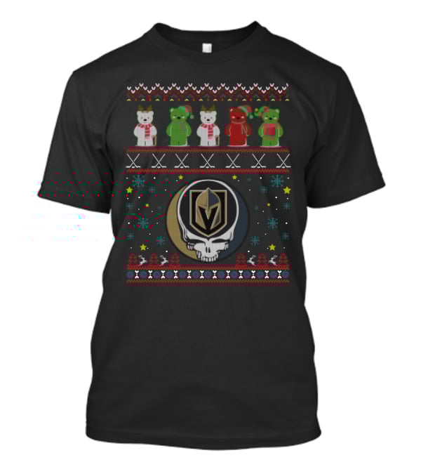 Vegas Golden Knights Grateful Dead Bears Holiday T-Shirt