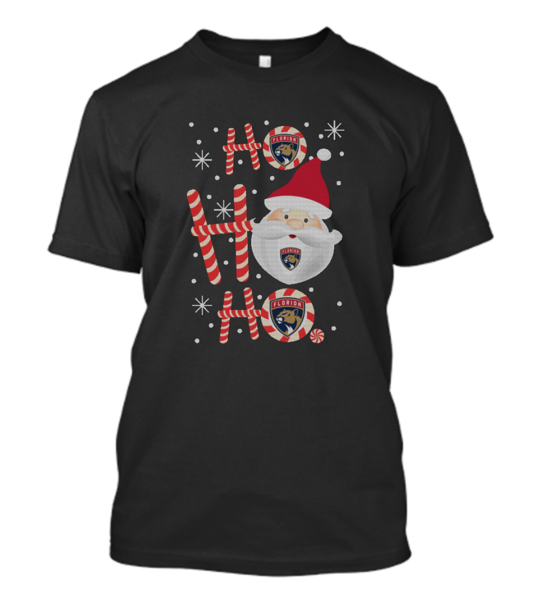 Ho Ho Ho Christmas Santa Florida Panthers Fans Festive Hockey T-Shirt
