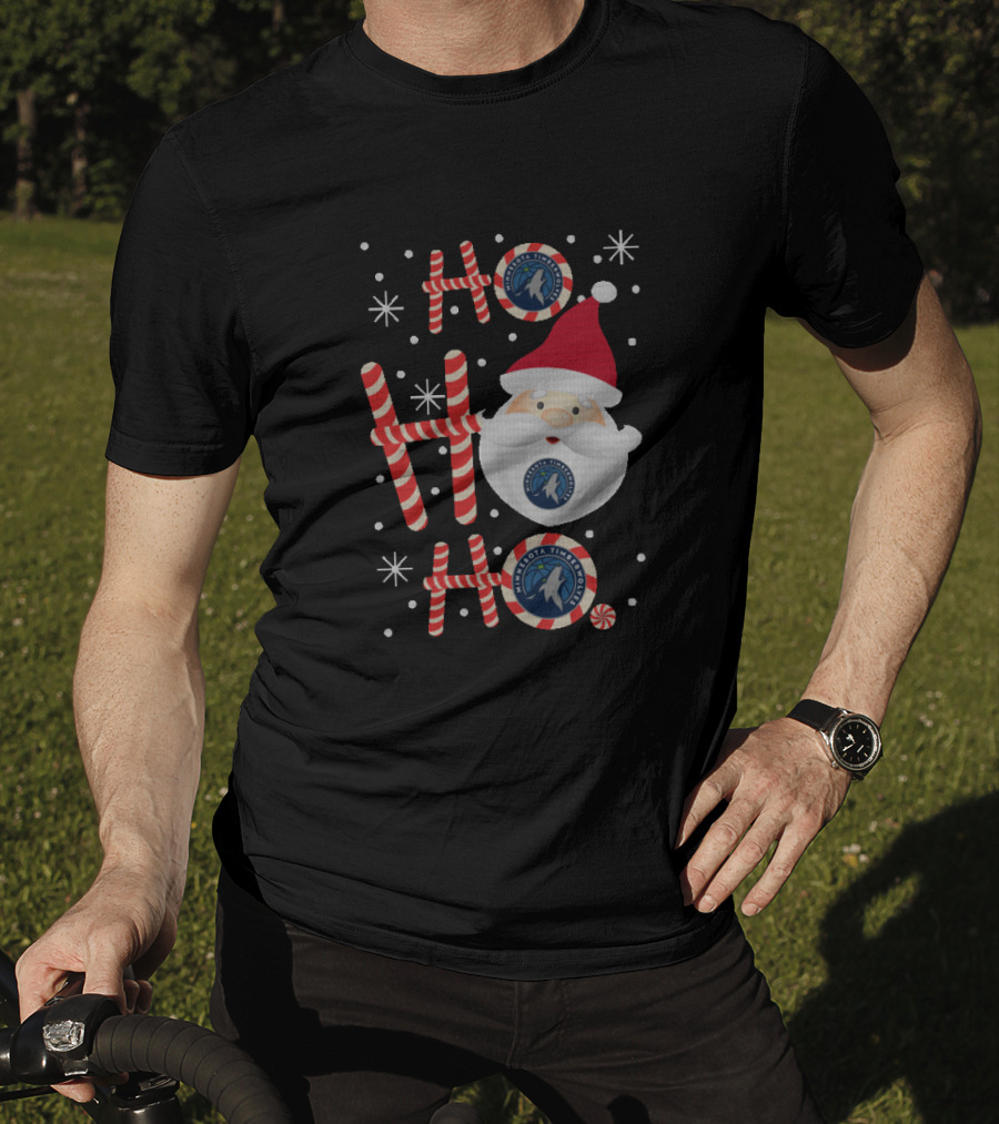Santa Ho Ho Ho Christmas For Minnesota Timberwolves Fan T-Shirt