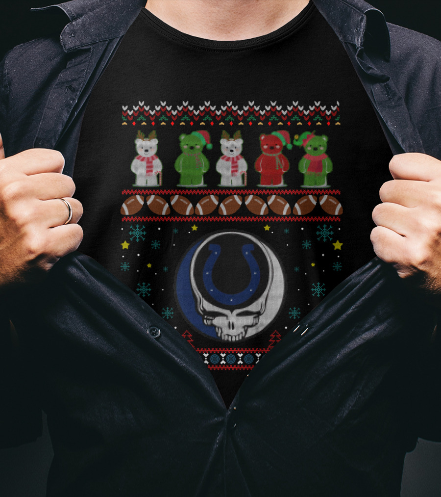 Indianapolis Colts Grateful Dead Bears Christmas T-Shirt