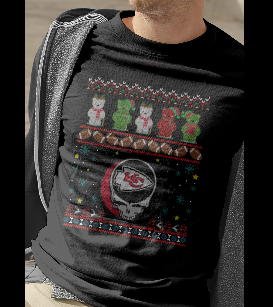 Kansas City Chiefs Grateful Dead Bears Christmas T-Shirt