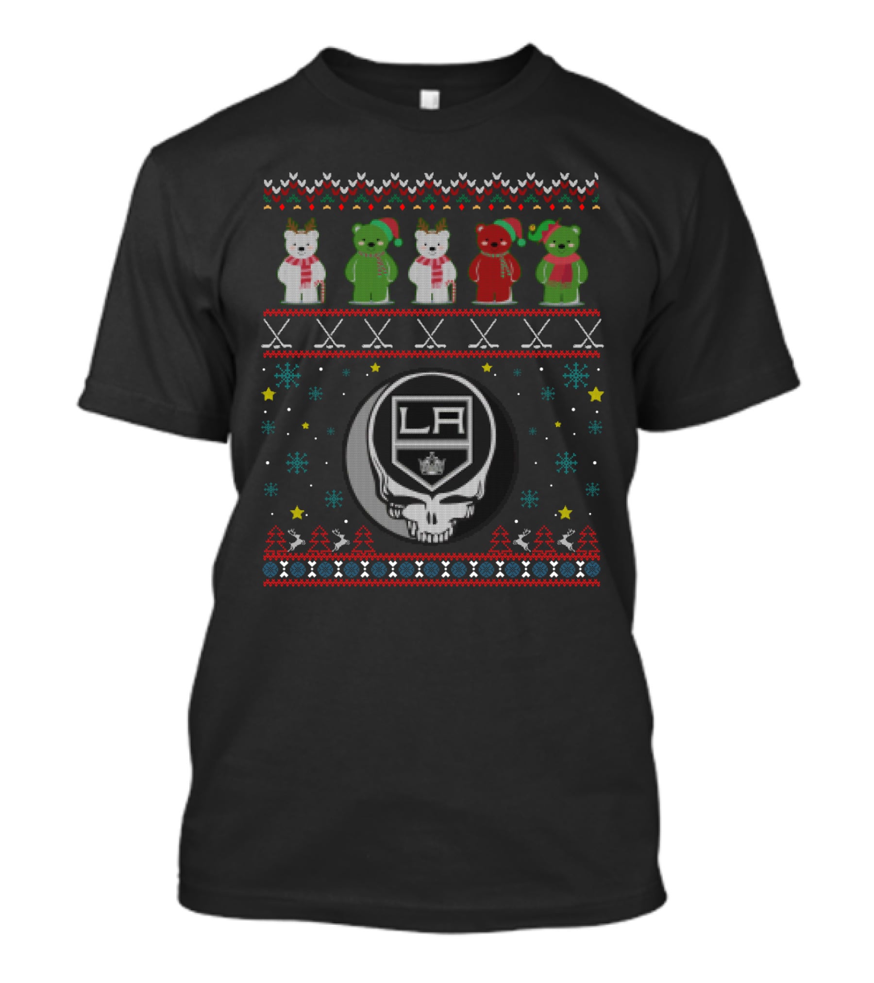 Los Angeles Kings Grateful Dead Bears Christmas T-Shirt