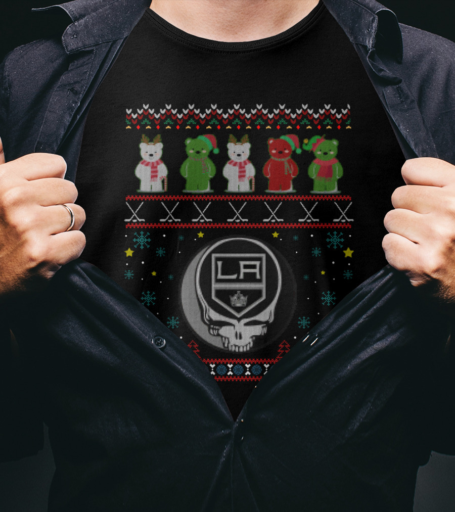 Los Angeles Kings Grateful Dead Bears Christmas T-Shirt