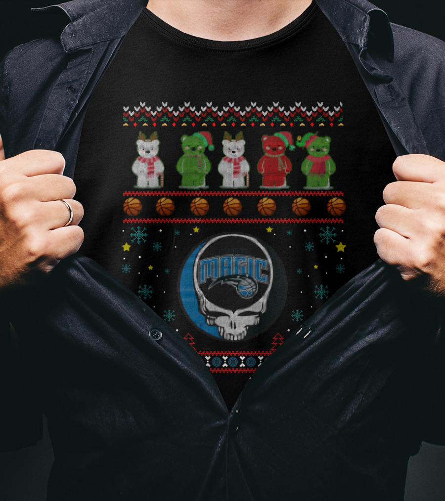 Orlando Magic Grateful Dead Bears Christmas T-Shirt